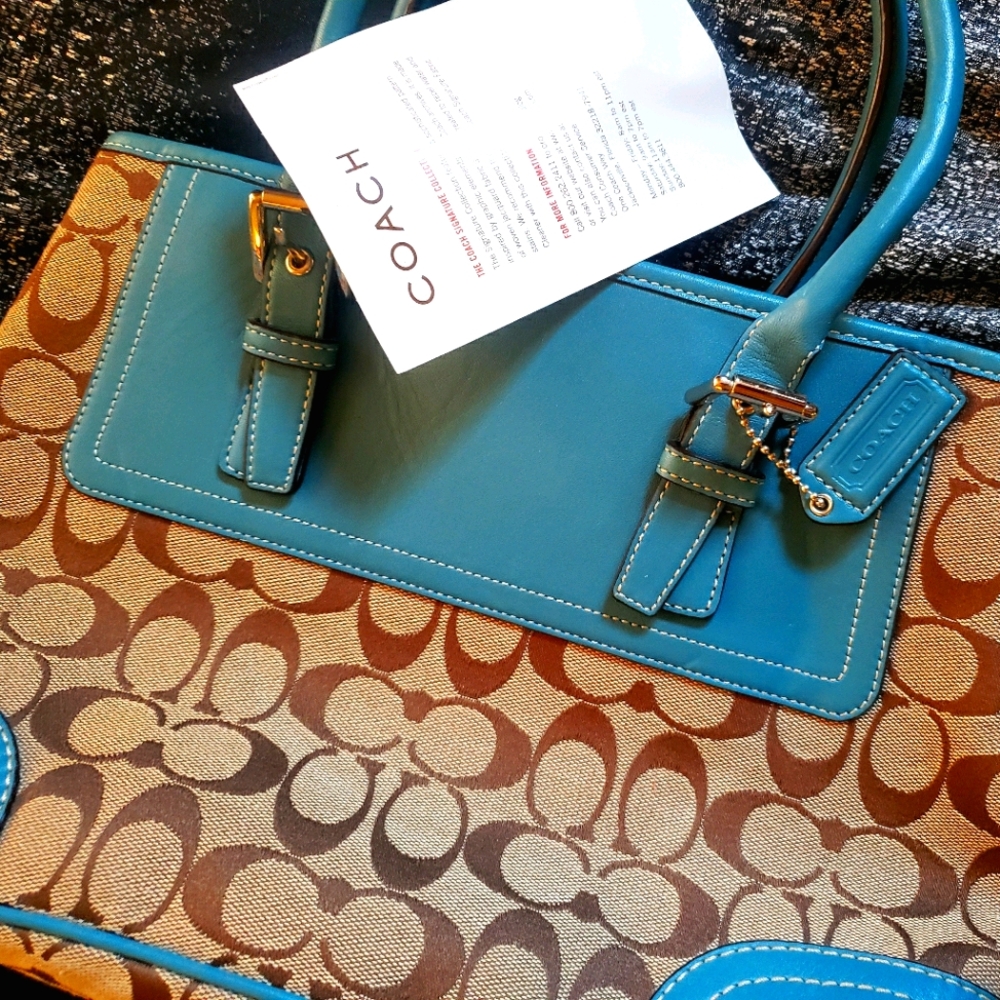 Coach Signature Jacquard Hampton Satchel/Handbag